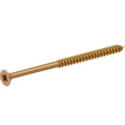 Vis à bois pozidriv tête fraisée zinguée jaune 4.5x80 mm - 100 pièces