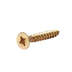 Vis à bois pozidriv tête fraisée zinguée jaune 3.5x30 mm - 100 pièces