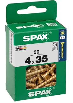 Vis à bois Spax torx pz jaune 4x35 mm - 50 pièces