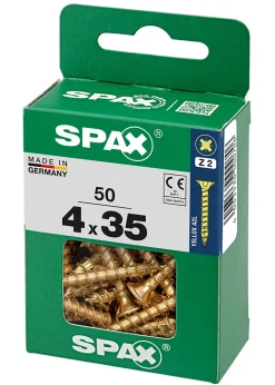 Vis à bois Spax torx pz jaune 4x35 mm - 50 pièces