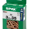 Vis à bois Spax torx pz jaune 3,5x35 mm - 50 pièces