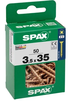 Vis à bois Spax torx pz jaune 3,5x35 mm - 50 pièces