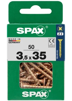 Vis à bois Spax torx pz jaune 3,5x35 mm - 50 pièces