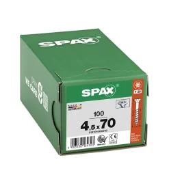 Vis à bois tête fraisée Spax Wirox torx 4,5 x 70 mm filetage partiel - 100 pièces