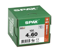 Vis à bois tête fraisée Spax Wirox torx 4 x 60 mm filetage partiel - 100 pièces