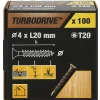 Vis à bois Turbodrive Premium torx zinguée jaune 4x20 mm - 100 pièces