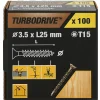 Vis à bois Turbodrive Premium torx zinguée jaune 3.5x25 mm - 100 pièces
