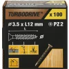 Vis à bois Turbodrive Premium pozidriv zinguée jaune 3.5x12 mm - 100 pièces