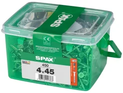 Vis à bois Wirox Spax torx A9J 4x45mm - 450 pièces