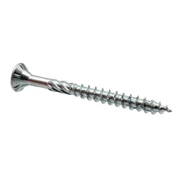 Vis à bois zinguée blanc - tête fraisée - filetage partiel - empreinte torx - pointe anti-fendage 5 x 100 - Boîte de 200