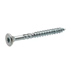 Vis à bois zinguée blanc - tête fraisée - filetage partiel - empreinte torx - pointe anti-fendage 8 x 180 - Boîte de 50