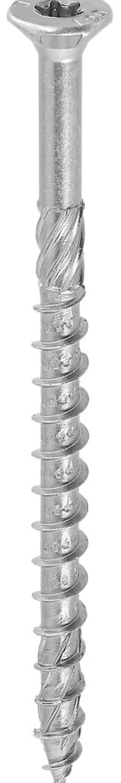 Vis à bois zinguée blanc - tête fraisée - filetage partiel - empreinte torx - pointe anti-fendage 8 x 120 - Boîte de 50