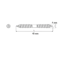 Vis à double filetage (bois/bois) 4x40 zingués mm - 5 pièces