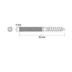 Vis à double filetage (métal/bois) 4x40 zingués mm - 5 pièces