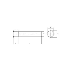Vis à métaux 8 x 25 mm tête hexagonale zingué (boîte de 100)