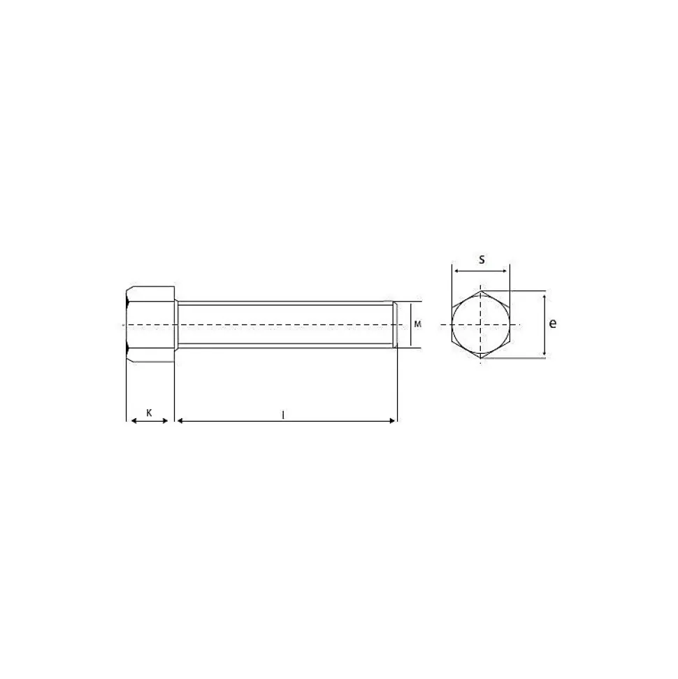 Vis à métaux 8 x 20 mm tête hexagonale zingué (boîte de 100)