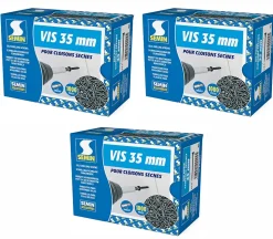 Vis Auto Perceuse 35 mm Semin - Fixation des Plaques de Plâtre sur l'Ossature - Intérieur - Boîte de 1000 Pièces (Lot de 3000)