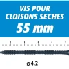 Vis Auto Perceuse 55 mm Semin - Fixation des Plaques de Plâtre sur l'Ossature - Intérieur - Boîte de 500 Pièces