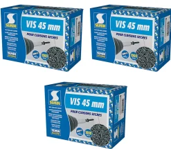 Vis Auto Perceuse 45 mm Semin - Fixation des Plaques de Plâtre sur l'Ossature - Intérieur - Boîte de 1000 Pièces (Lot de 3000)