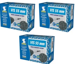 Vis Auto Perceuse 55 mm Semin - Fixation des Plaques de Plâtre sur l'Ossature - Intérieur - Boîte de 500 Pièces (Lot de 1500)
