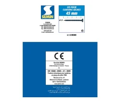 Vis Auto Perceuse 45 mm Semin - Fixation des Plaques de Plâtre sur l'Ossature - Intérieur - Boîte de 1000 Pièces (Lot de 2000)