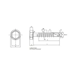 Vis auto-perceuse tête Hexagonale avec embase 6,3 x 25 mm (sachet de 200)
