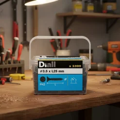 Vis autoperceuses pour plaque de plâtre, noir mat, 3,5x25 mm - 1000 pièces
