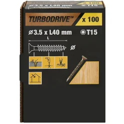 Vis bois TX Turbodrive Premium 3.5x40 - 100 pièces