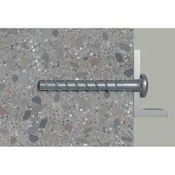 Vis béton - Fischer - Tête cylindrique - Acier électrozingué - 6 x 40/5 - Boîte de 100