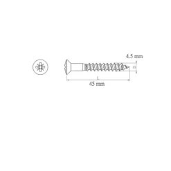 Vis de bardage en acier inoxydable A2, 4,5x45 mm - 50 pièces