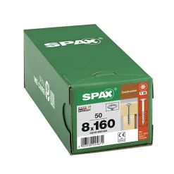 Vis de charpente tête ronde Spax Wirox 8 x 160 mm filetage partiel - 50 pièces