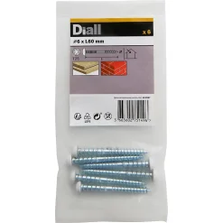 Vis de châssis PVC zinguée avec tête peinte en blanc, 6x60 mm - 6 pièces