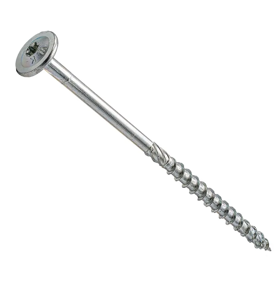 Vis de construction bois Klimas à tête large Torx zinguées blanches 8 x 400 mm 50 pcs