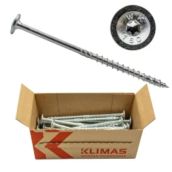 Vis de construction bois Klimas à tête large Torx zinguées blanches 8 x 400 mm 50 pcs