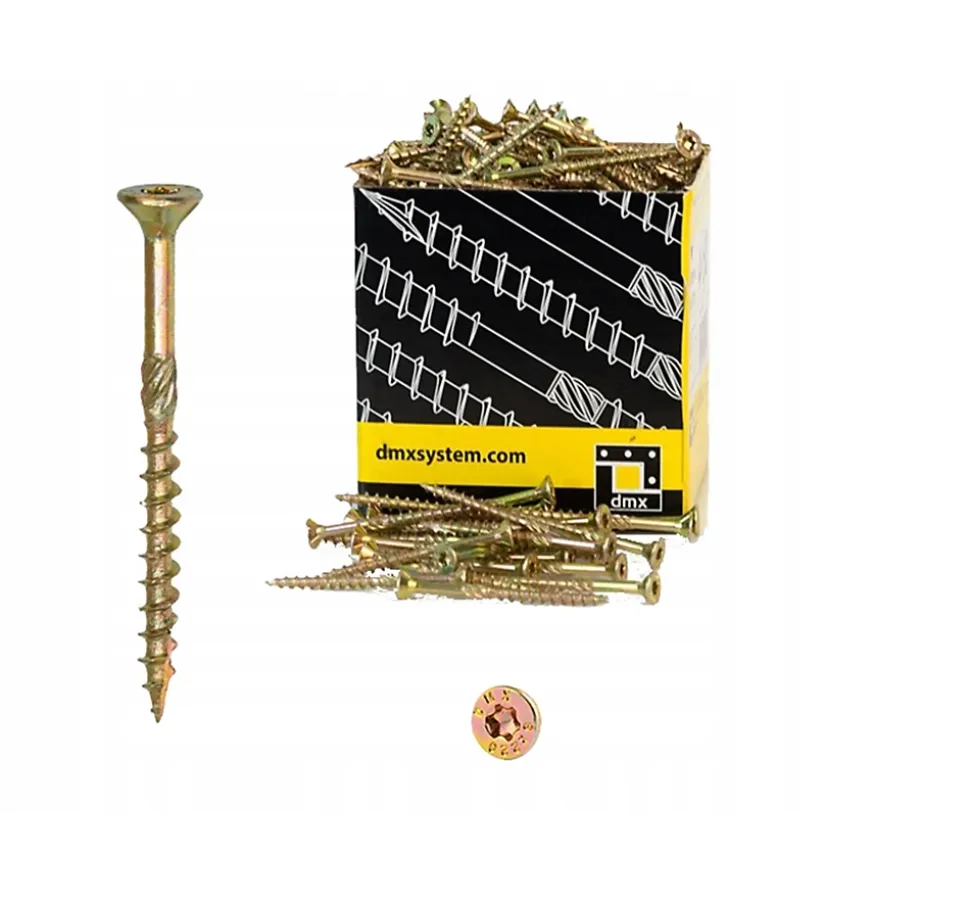 Vis de construction en bois Domax à tête fraisée, zinguée jauneDomax Senkkopfschrauben Holzbauschrauben gelb 4 x 60 mm 200 St.