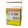 Vis de construction en bois Domax à tête disque, zinguée jaune, 5 x 100 mm 100 pcs