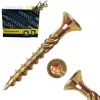 Vis de construction en bois Domax à tête fraisée, zinguée jaune, 3,5 x 30 mm, 200 pcs