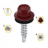 Vis de toiture Klimas WFD pour tôle trapézoïdale sur bois RAL 3005 Rouge vin 4,8x25 mm 250 pièces
