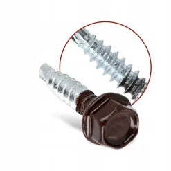 Vis de toiture Klimas WFD pour tôle trapézoïdale sur bois RAL 8017 Brun chocolat 4,8x25 mm 250 pièces