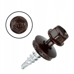 Vis de toiture Klimas WFD pour tôle trapézoïdale sur bois RAL 8017 Brun chocolat 4,8x25 mm 250 pièces