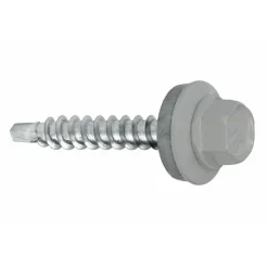 Vis de toiture Klimas WFD pour tôle trapézoïdale sur bois RAL 9006 Aluminium blanc 4,8x55 mm 200 pcs