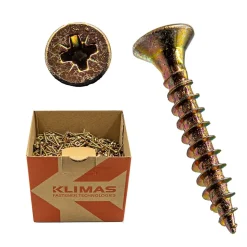 Vis pour aggloméré Klimas KMH tête fraisée PZ zingué jaune 3 x 12 mm 2000 pièces