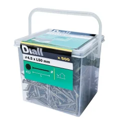 Vis pour terrasse Pozidriv acier 4,5 x 50 mm Diall, 500 pièces