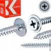 Vis pour tôle Klimas WPC tête bombée zinguées 4,2 x 25 mm 500 pcs