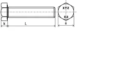 Vis tête hexagonale entièrement filetée 12 x 60 mm classe 8.8 zinguée - boîte de 50 - LENNIE VHT881206002B
