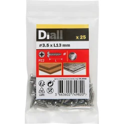 Vis zinguée autoperceuses à tête cylindrique acier inoxydable A2, 3,5x13 mm - 25 pièces