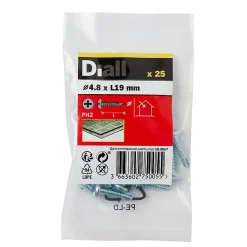 Vis zinguée autoperceuses à tête Philips 4,8x19 mm, 25 pièces