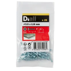 Vis zinguée autoperceuses à tête Philips 3,5x16 mm, 25 pièces