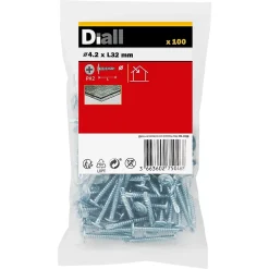 Vis zinguée autoperceuses à tête à collerette, 4,2x32 mm - 100 pièces