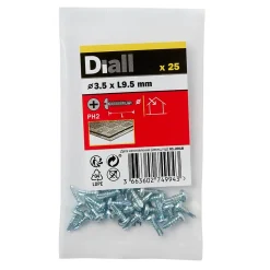 Vis zinguée autoperceuses à tête Philips 3,5x9,5 mm, 25 pièces